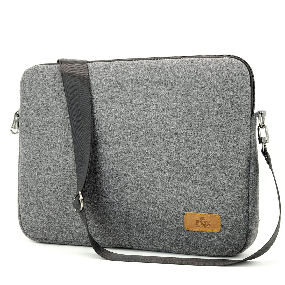 Genuine Fox Casual 14/14.6 Inch Laptop Bag Briefcase Ultra Premium Winter Fabric Broadcloth Case for Royal MacBook Pro, MacBook Air, Dell, HP, Lenovo, Notebook - Grey (14)