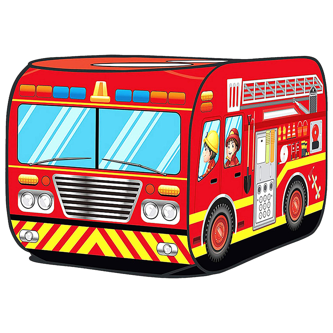 UrbanRed Fire Truck Tent - Firetruck Tent, Firehouse Tent for Kids, Firehouse Playhouse, Pop Up Tent for Kids Fire Truck Toy, Pop Up Kids Tent, Kids Pop Up Tent Playhouse, Pop Up Toys (Fire Truck)
