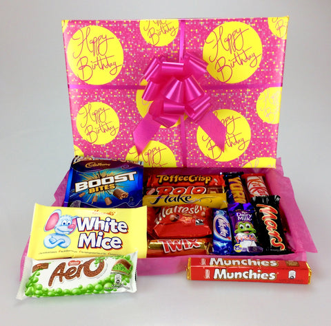 "Happy Birthday to You "Large Chocolate Hamper - His or Hers Unique Wrapped Gift Box Cadbury- Nestle 16, 18,21, 30, 40, 50, 60 etc