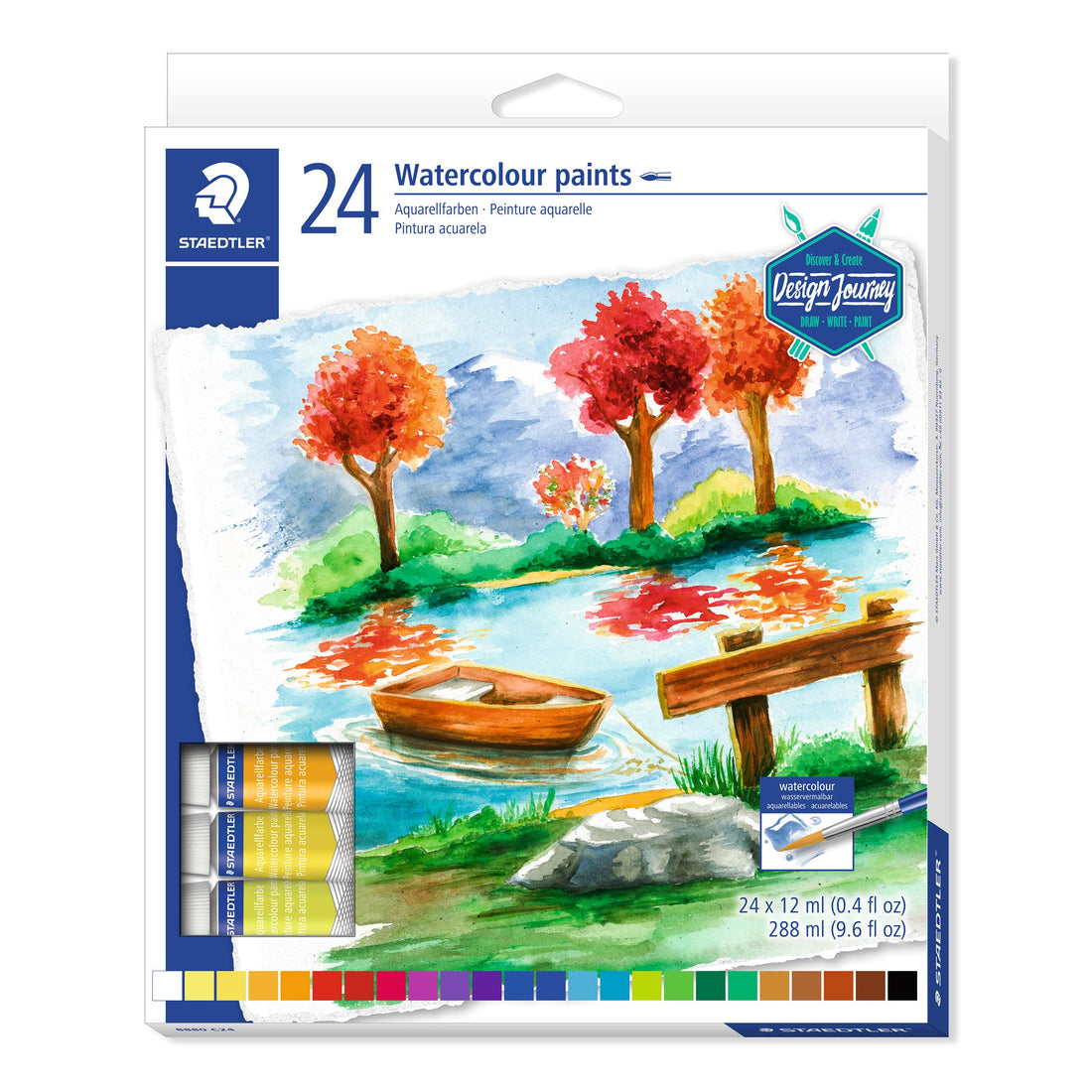 STAEDTLER 8880 c24 Karat Aquarell Watercolor Paints 12ml Tube Set of 24 Pcs. - Multi Color