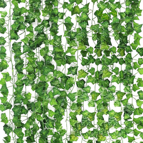 Wonka CEWOR 14 Pack 98 Feet Fake Ivy Leaves Artificial Garland Greenery Hanging Plant Vine for Bedroom Wall Decor Wedding Party Room Aesthetic Stuff