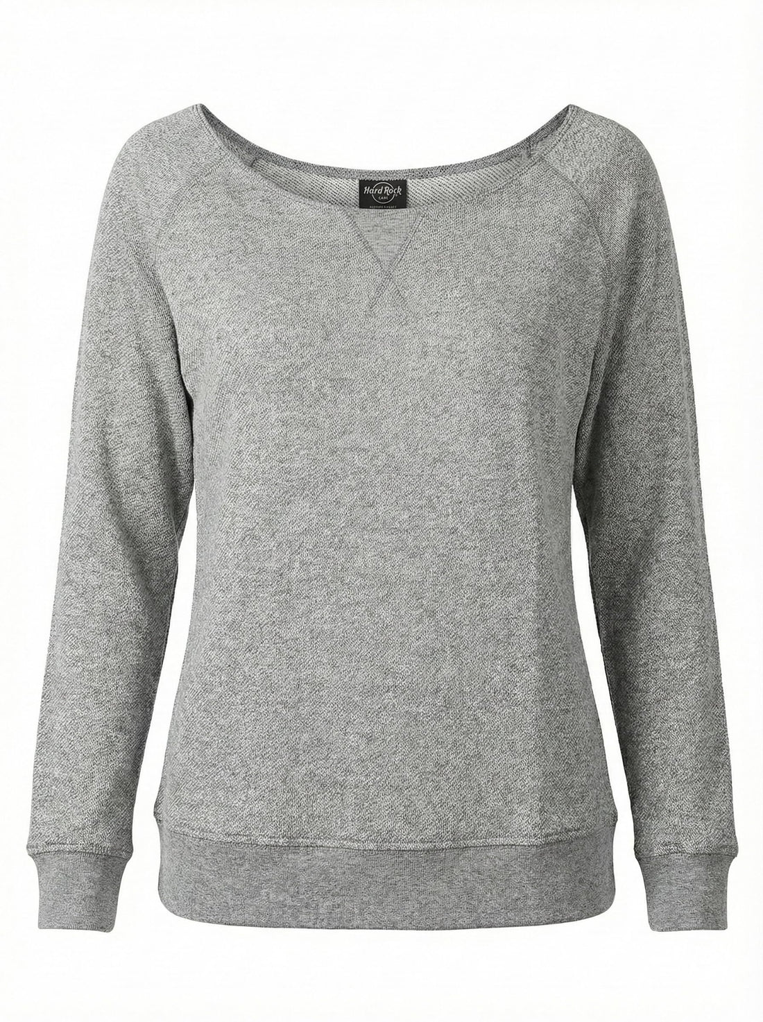 Womens Sweatshirt Grey - Wide Neck