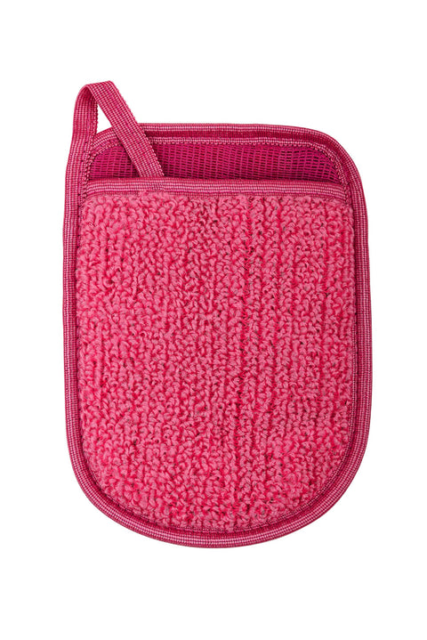 Waritex Synthetic Shower Glove – Dual Design – Gentle Exfoliating Face & Skin Revitalizing Soft Face for Massage & Relaxation (Dark Pink)