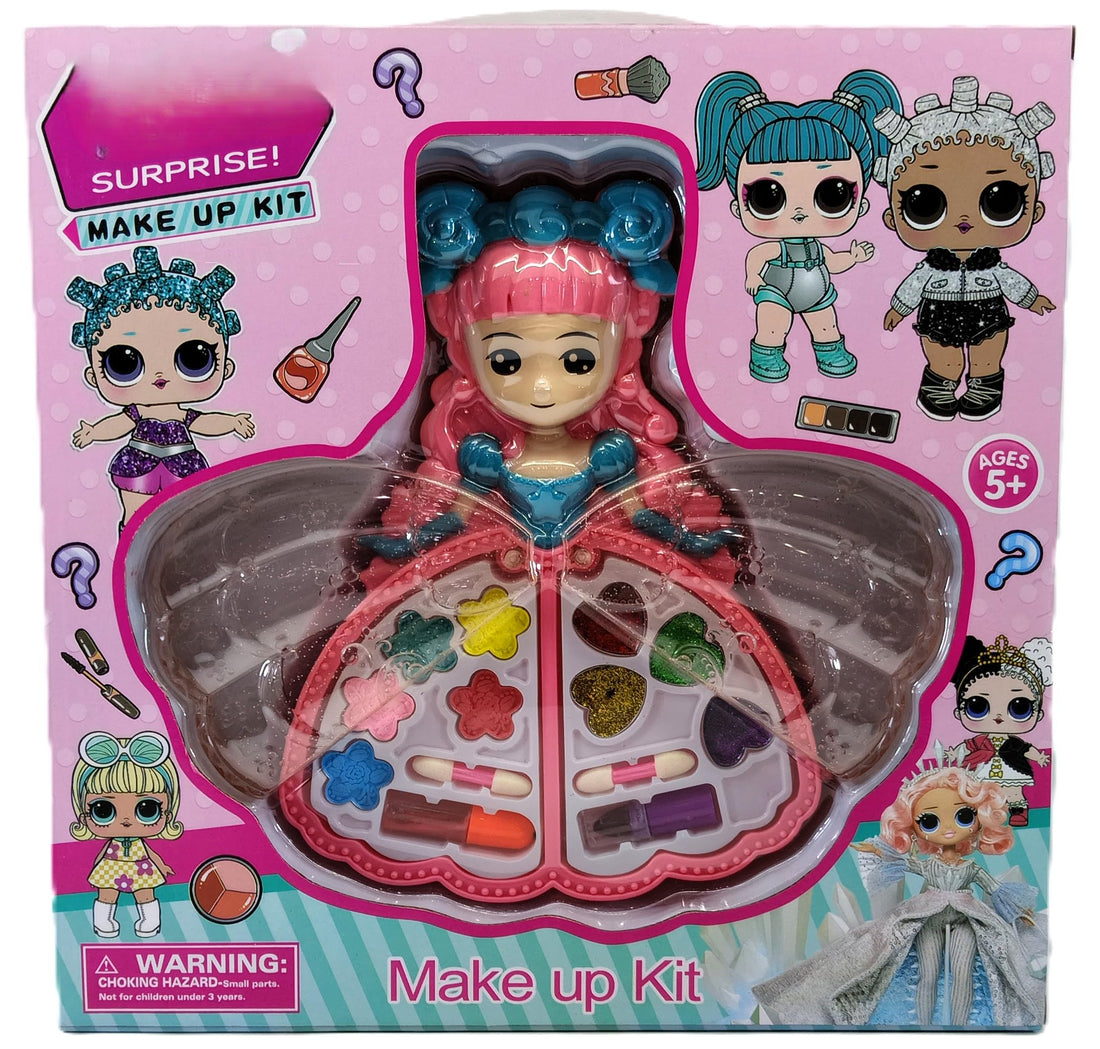 Surprise Make Up Kit Toy for Girls Ages 3-12, with Toy Accessories, Plastic