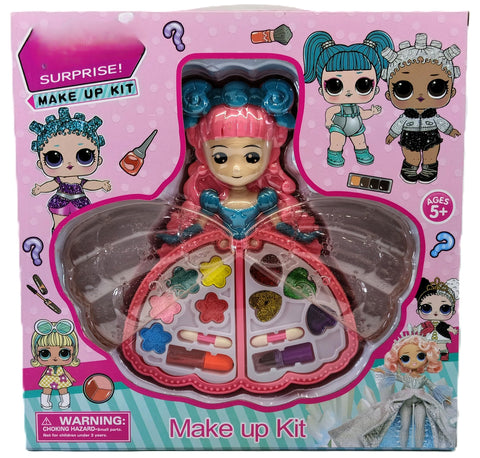Surprise Make Up Kit Toy for Girls Ages 3-12, with Toy Accessories, Plastic