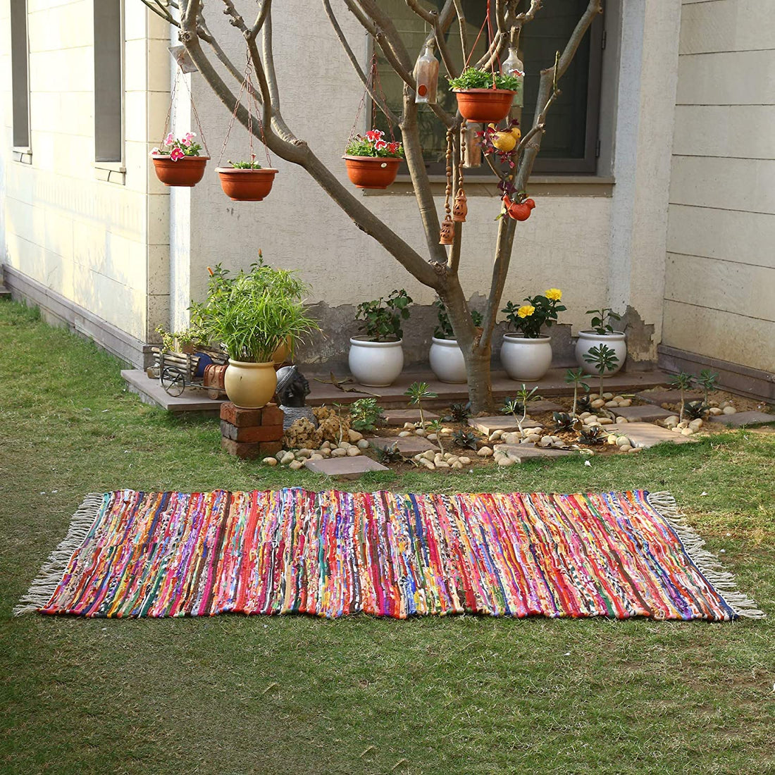 Egypt Antiques Intex Carpet Kilim Hand Made Size 70 * 200 cm Multi Color 4 Pieces Recycling Material