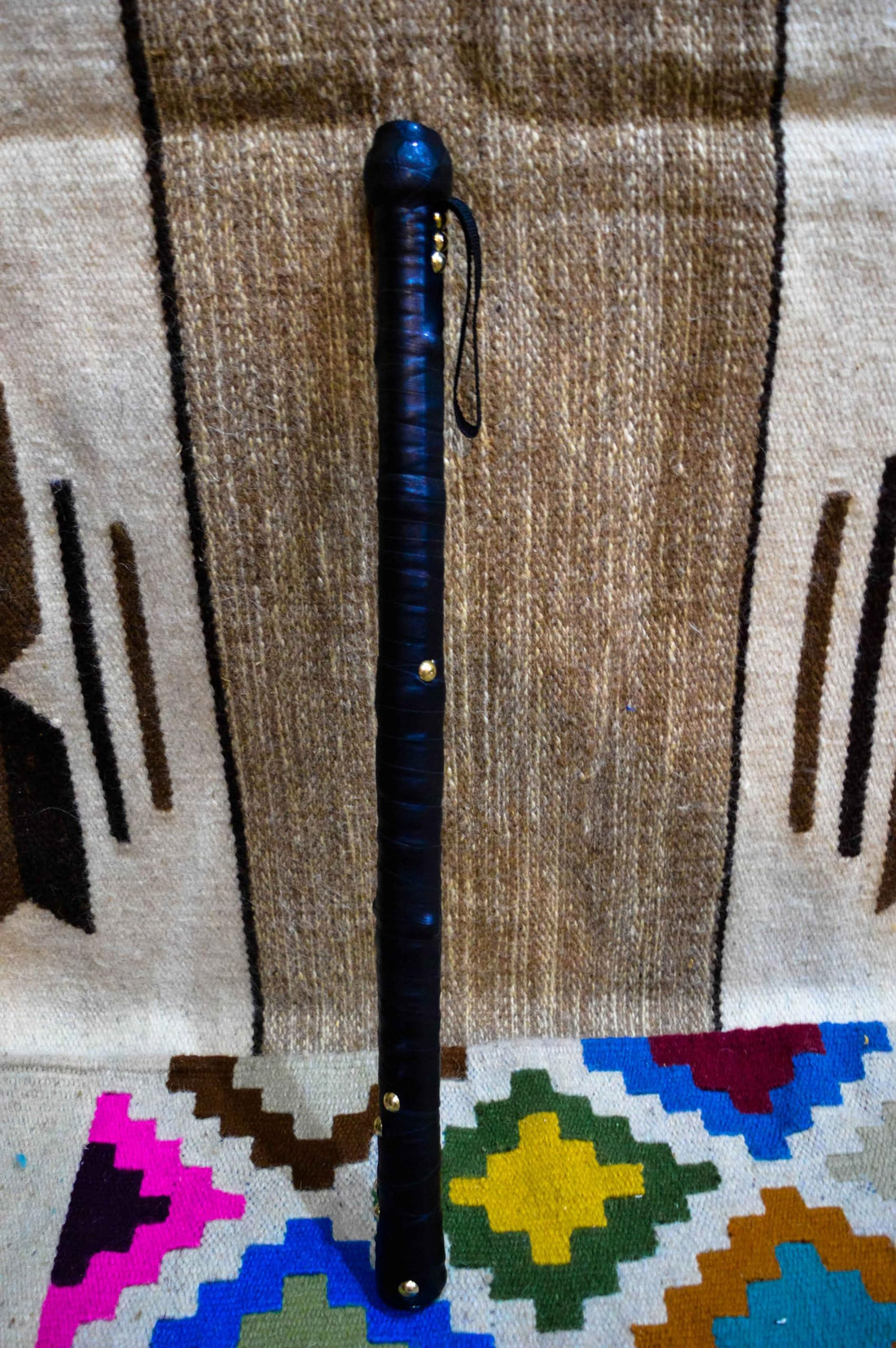 Egypt Antiques Wood Stick Coated Leather 100% Handmade by Intex