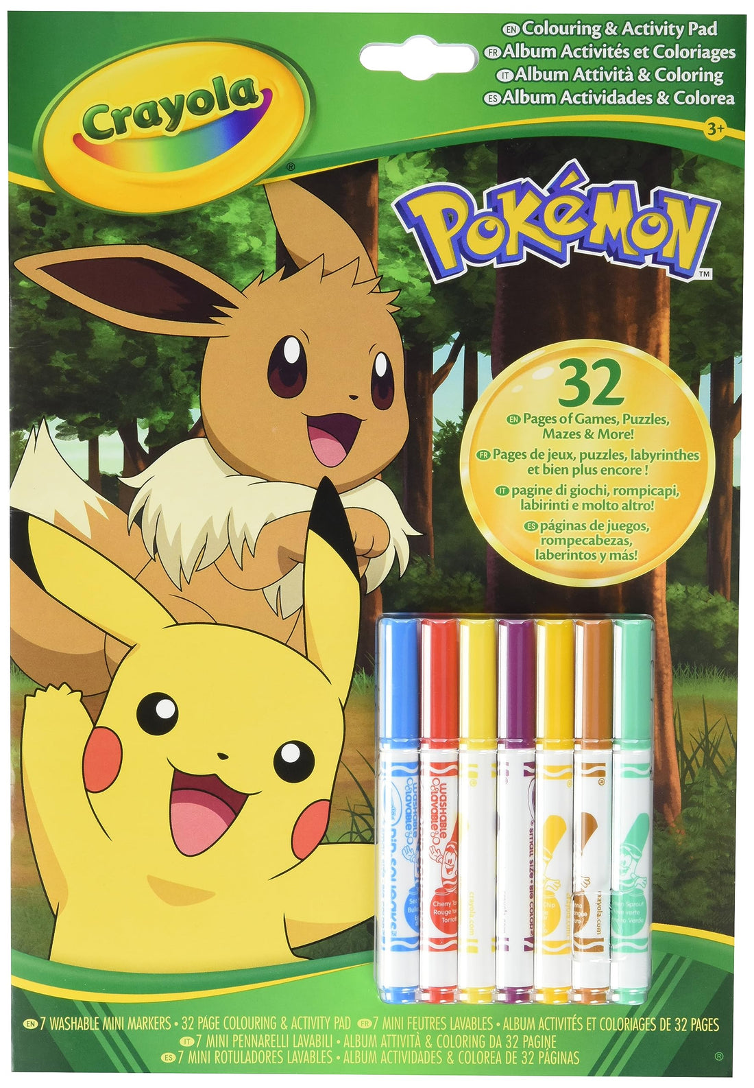Crayola - Pokemon Activities Coloring Book | 32 Pages with 7 Markers Included - Featuring All Your Favorite Pokemon Characters - Creative Fun at Home and On-the-Go | Ages 3+