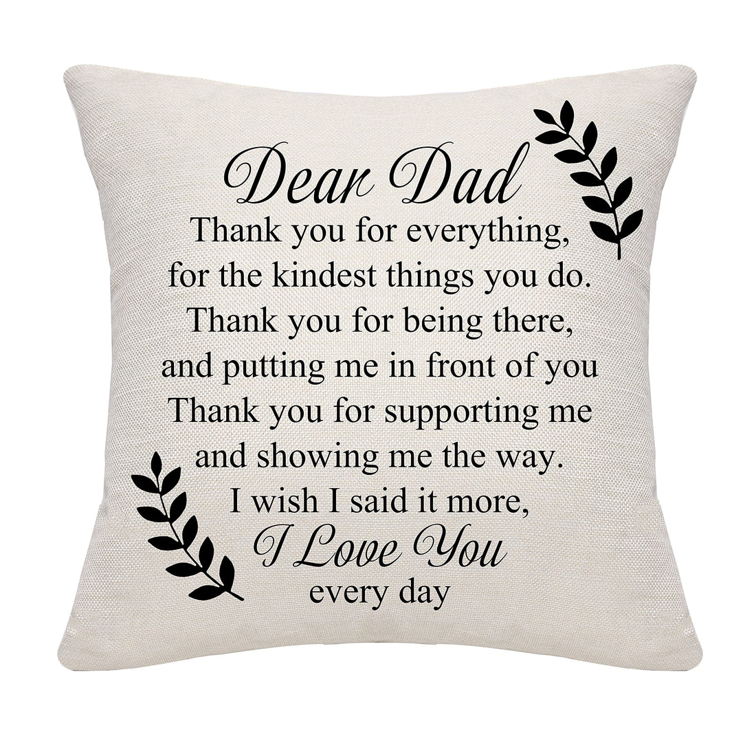 Dear Dad Thank You for Everything, for The Kindest Thing You Do Cushion Cover From Daughter and Son for Birthday, Christmas