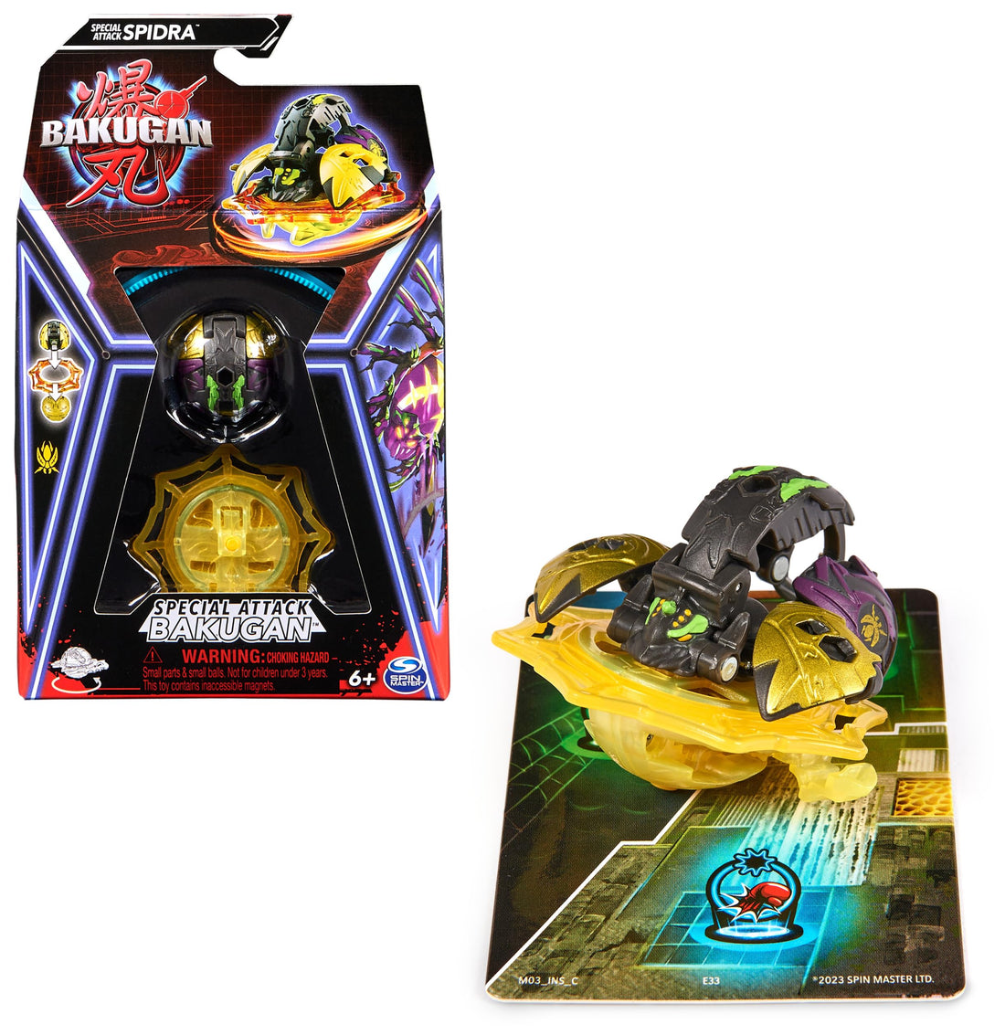 BAKUGAN, Special Attack Spidra, Collectible Action Figure, Customizable & Spinning Trading Cards, Toys for Boys and Girls Ages 6+