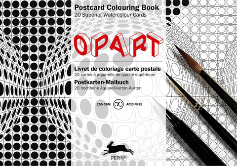 Op Art: Postkarten-Malbuch, 20 hochfeine Aquarellkarton-Karten mit feinen, filigranen Motiven: Postcard Colouring Book