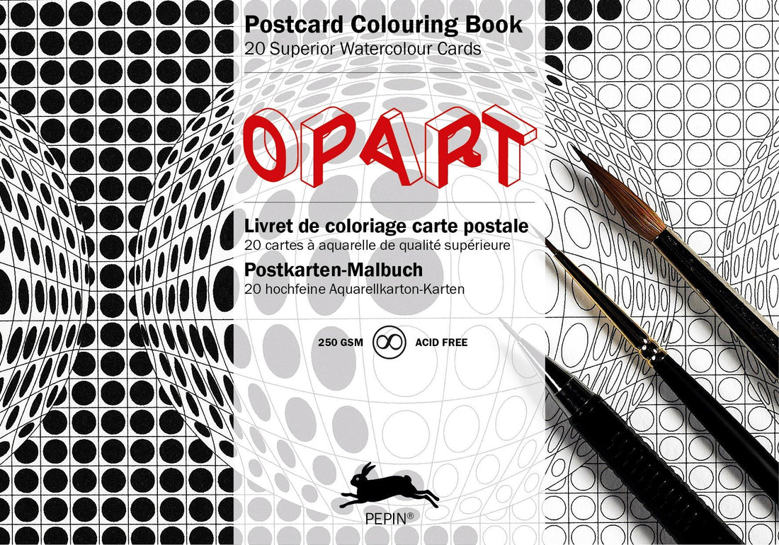 Op Art: Postkarten-Malbuch, 20 hochfeine Aquarellkarton-Karten mit feinen, filigranen Motiven: Postcard Colouring Book