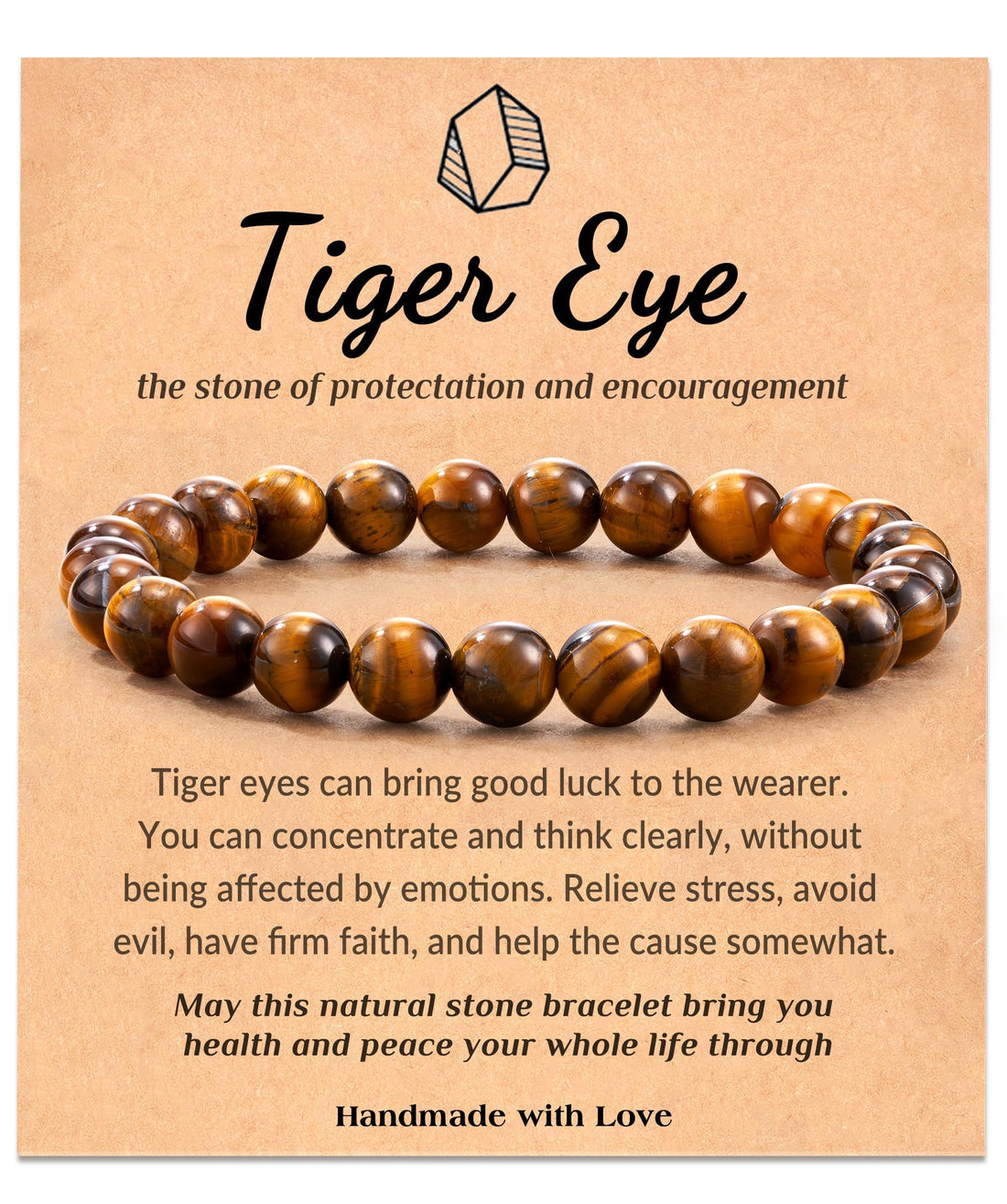 Stress Relief Anxiety Yoga Bracelet, Natural Crystal Stone Healing Gifts for Women Men Teens