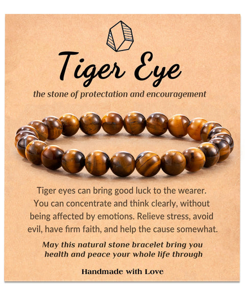 Stress Relief Anxiety Yoga Bracelet, Natural Crystal Stone Healing Gifts for Women Men Teens