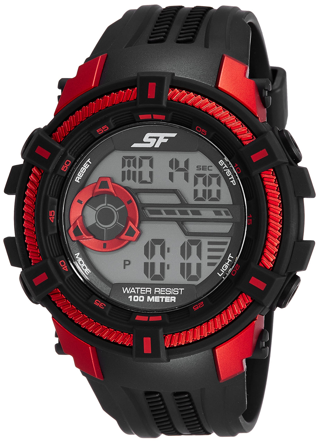 Sonata Watch for Men, Quartz Movement, Digital Display, Black Plastic Band Strap-NL77080PP01