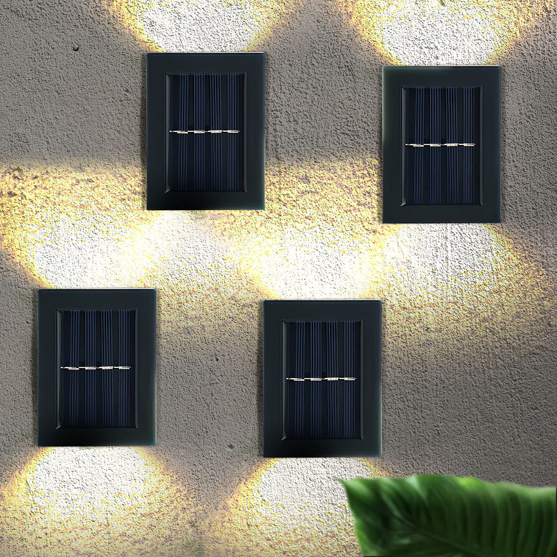 Up and Down Solar Wall Lights, Power-Saving Waterproof Dust-Proof Front Door Light Outdoor Garden Solar up and Down Lights for Garden Door Yard Garage Pathway (4pcs)