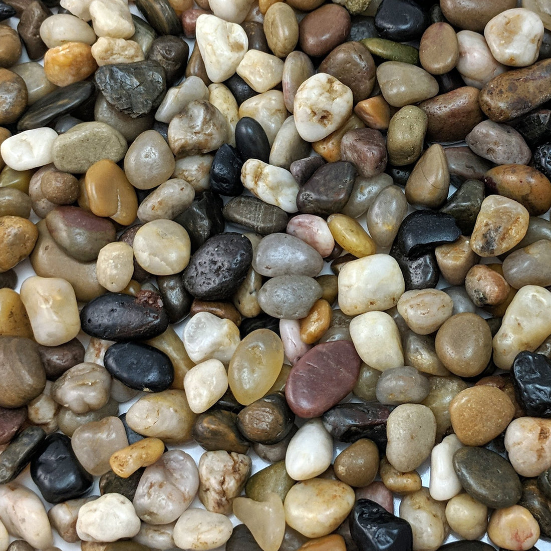 Natural polished mixed pebble decor products 3/8 inches pebble size (10pound per bag)