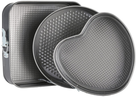 Generic Basic Cake Mold Set, 3 Round Pieces, Black