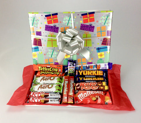 "Happy Birthday" Large Chocolate Hamper Gift Wrapped His or Her's Nestle, Cadbury Etc