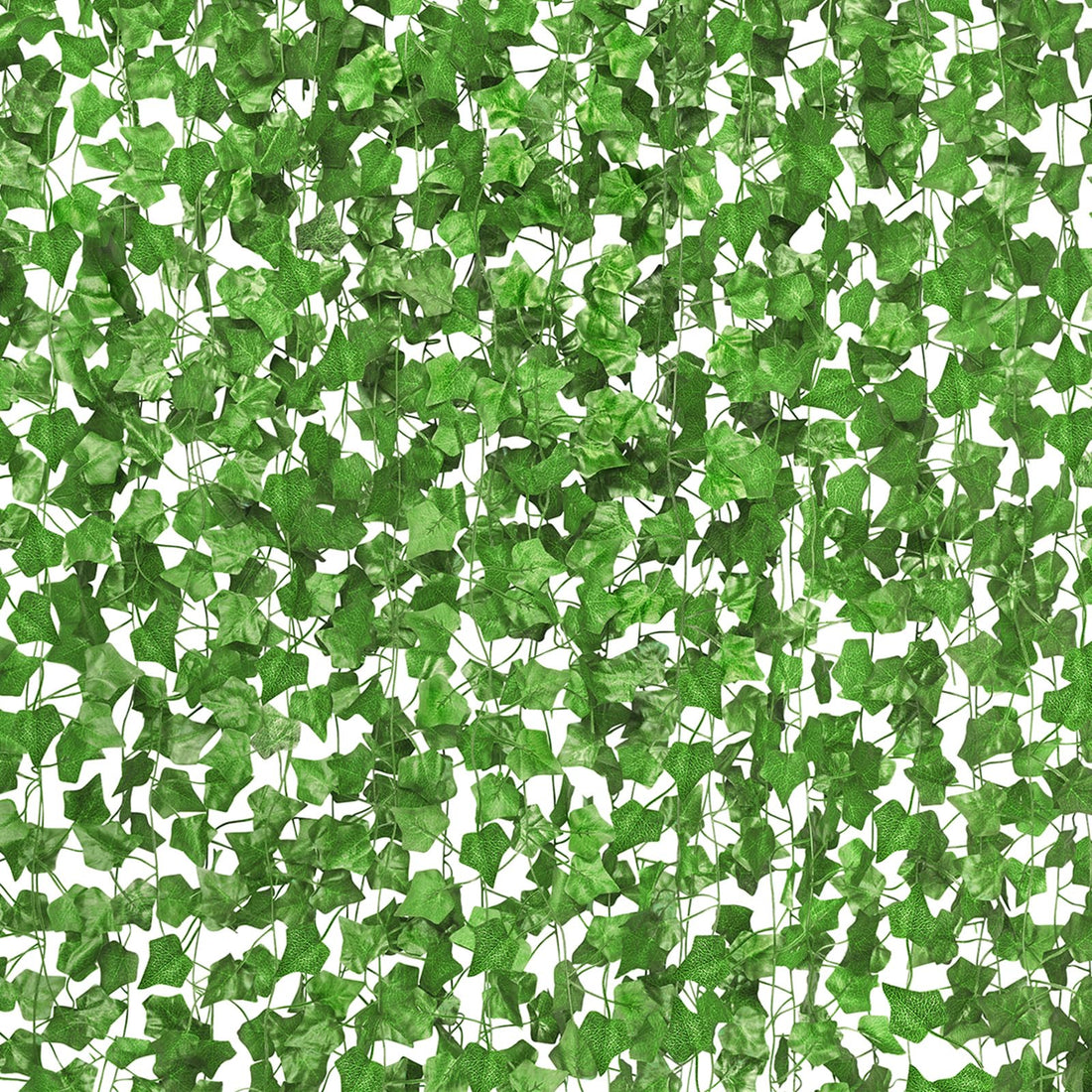 CQURE 14 Pack 98Ft Artificial Ivy Garland,Ivy Garland Fake Vines UV Resistant Green Leaves Fake Plants Hanging Vines for Home Kitchen Wedding Party Garden Wall Room Decor