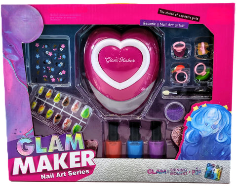 Nail Art Toy Set for Girls Ages 3-12, with Accessories, Plastic