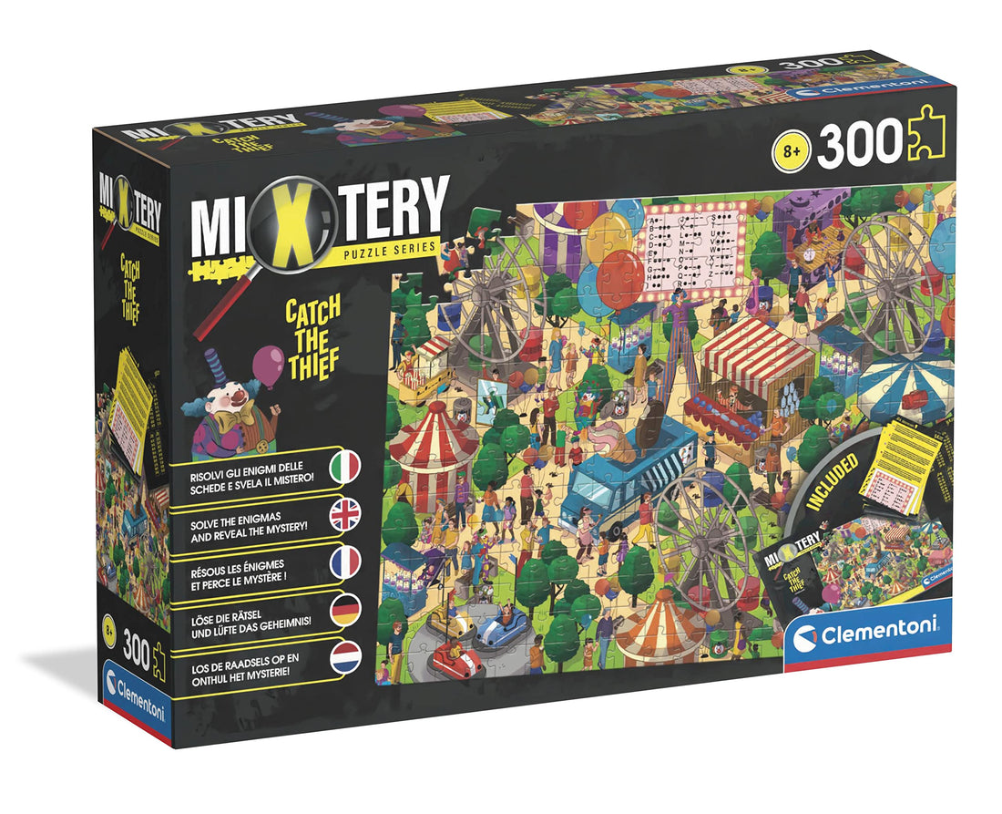Clementoni 21712 mixtery catch the thief-300 pieces-jigsaw puzzle for kids age 8, multicolor, medium