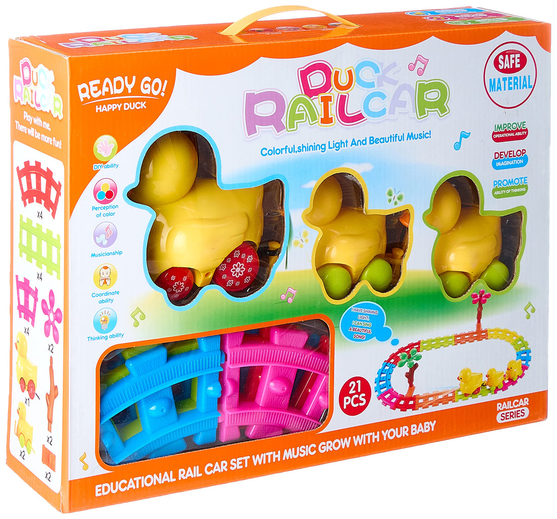 7012A Educational Duck Railcar Set With Music Grow With Your Baby For Kids - Multi Color-Medium