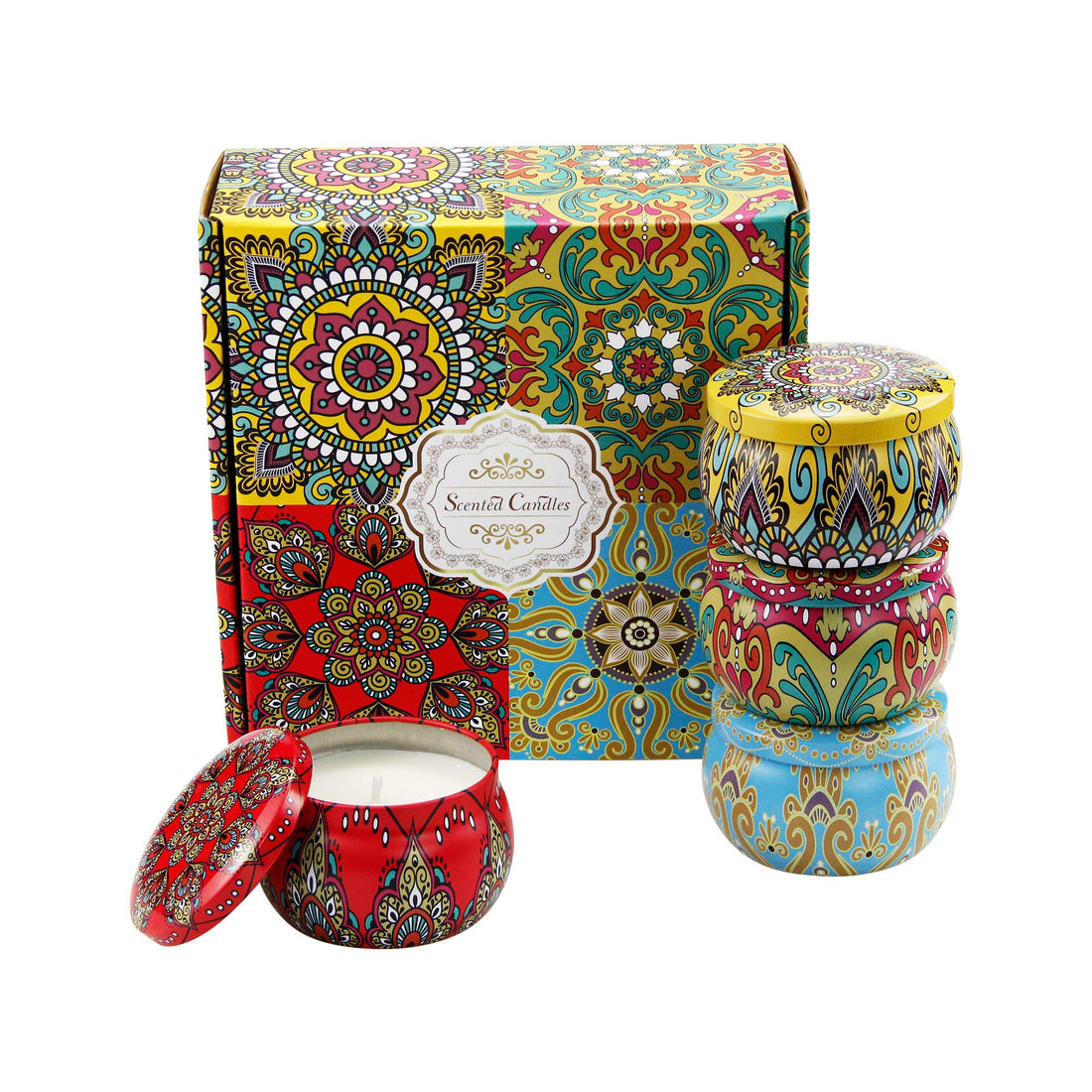 4 Pack 4Oz Scented Candles Gifts for Women - Aromatherapy Candles for Home Scented, Unique Friend Birthday Gifts for Women Stress Relief, Soy Wax Candle Set
