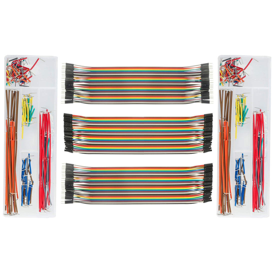 3 Set Standard Jumper Wires Plus 2 Set U Shape Bread Board Jumper Cable Kit w Box | M/F, M/M, F/F - Each 40pin Electronic Jumpers Wire | 140 Pcs of Assorted Breadboard Jumper Cable Wire Kit