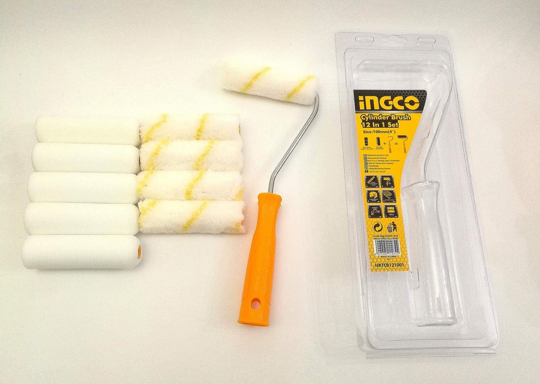 Ingco Cylinder Brush Set with Hand - 10 Pieces