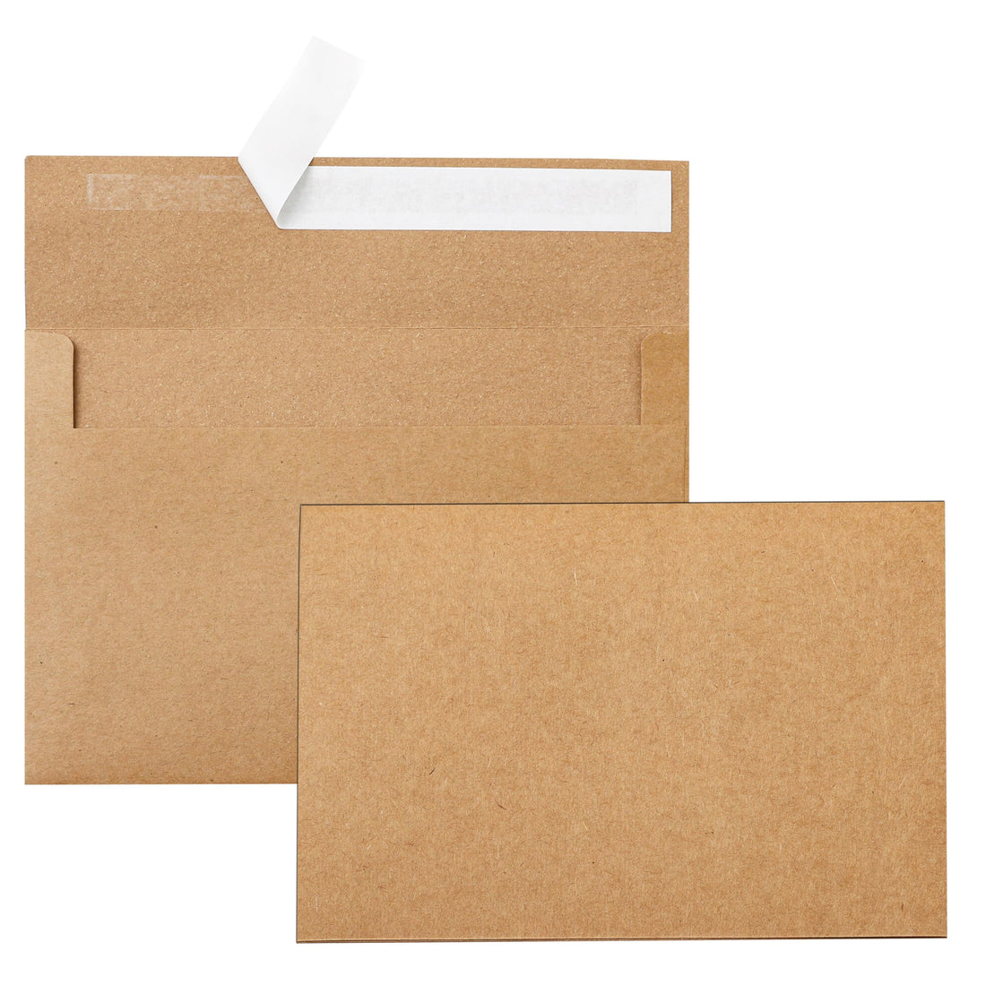 Silunkia Brown Blank Note Cards and Envelopes 4 x 6 Heavyweight Single Panel Cardstock and A4 Envelopes Printable Self Seal 20 Packs for Wedding Invitations, Baby Showers, Thank You Cards