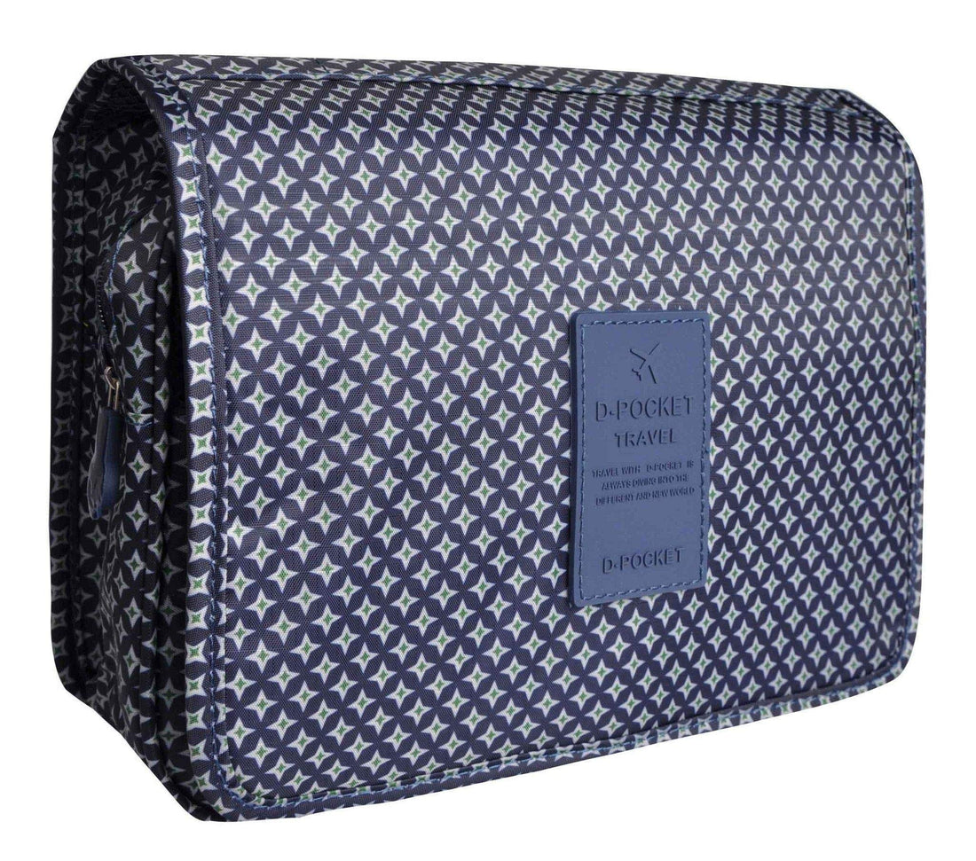 Portable Waterproof Cosmetic Makeup Toiletry Travel Hanging Organizer Storage Bag Pouch - Blue