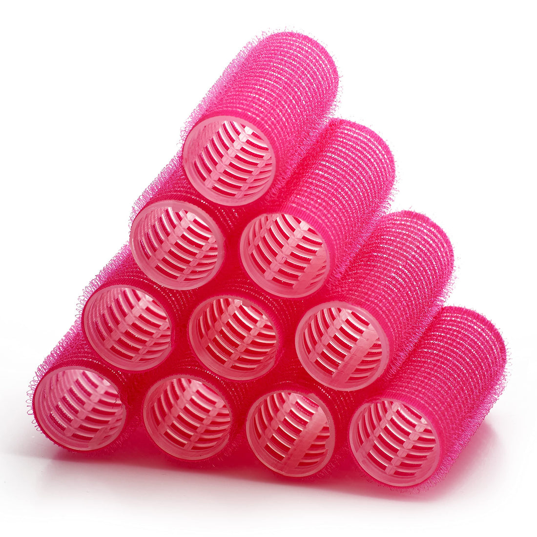 KHEERANA 10 Self Grip Black Hair Rollers Medium Curlers For Short & Long Hair Salon Hairdressing Curler Self Holding DIY Roller (25MM, 25MM)