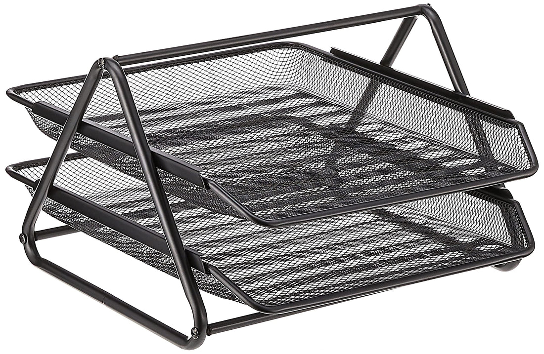 Deli 2-Compartment Metal Document Holder (Black)