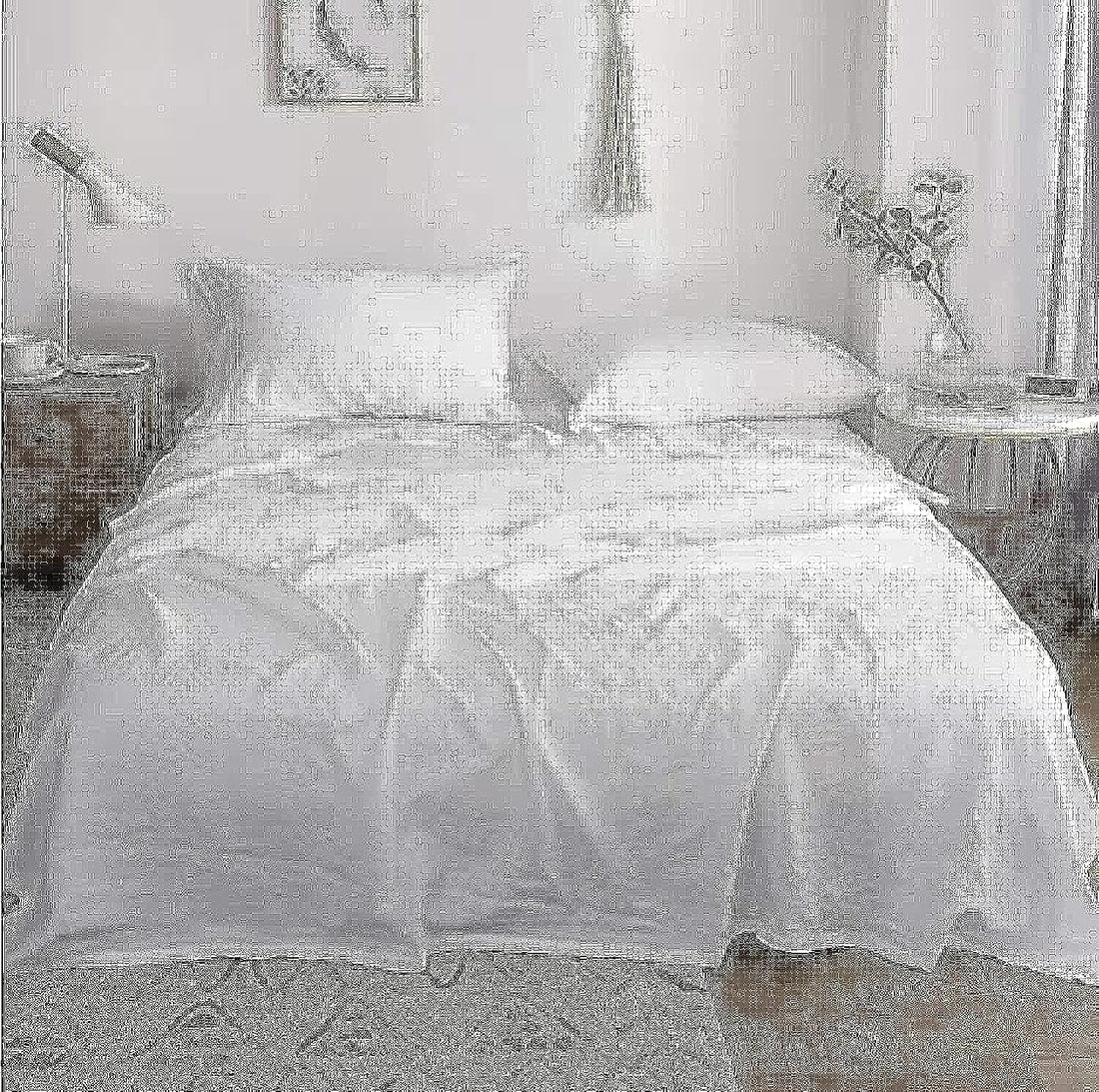 Tigers Trade Lines MayDing Cotton Bed Sheet Set (White, Twin)