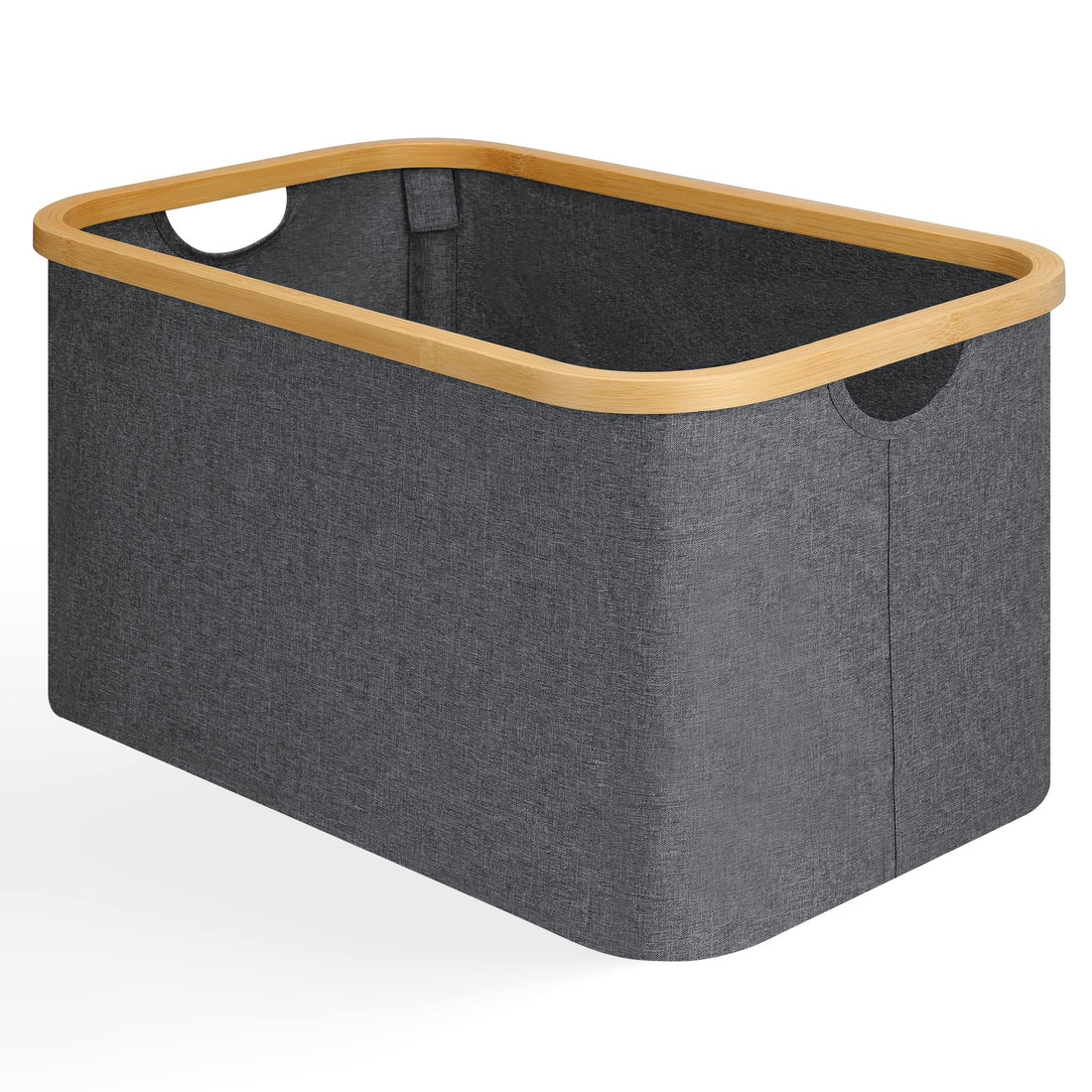 Foldable Laundry Basket, 50 L, Storage Basket, Foldable Laundry Basket, Natural Bamboo Fabric, Bathroom Storage, Foldable Laundry Basket, Flat Laundry Hamper, Laundry Basket for Laundry, Grey
