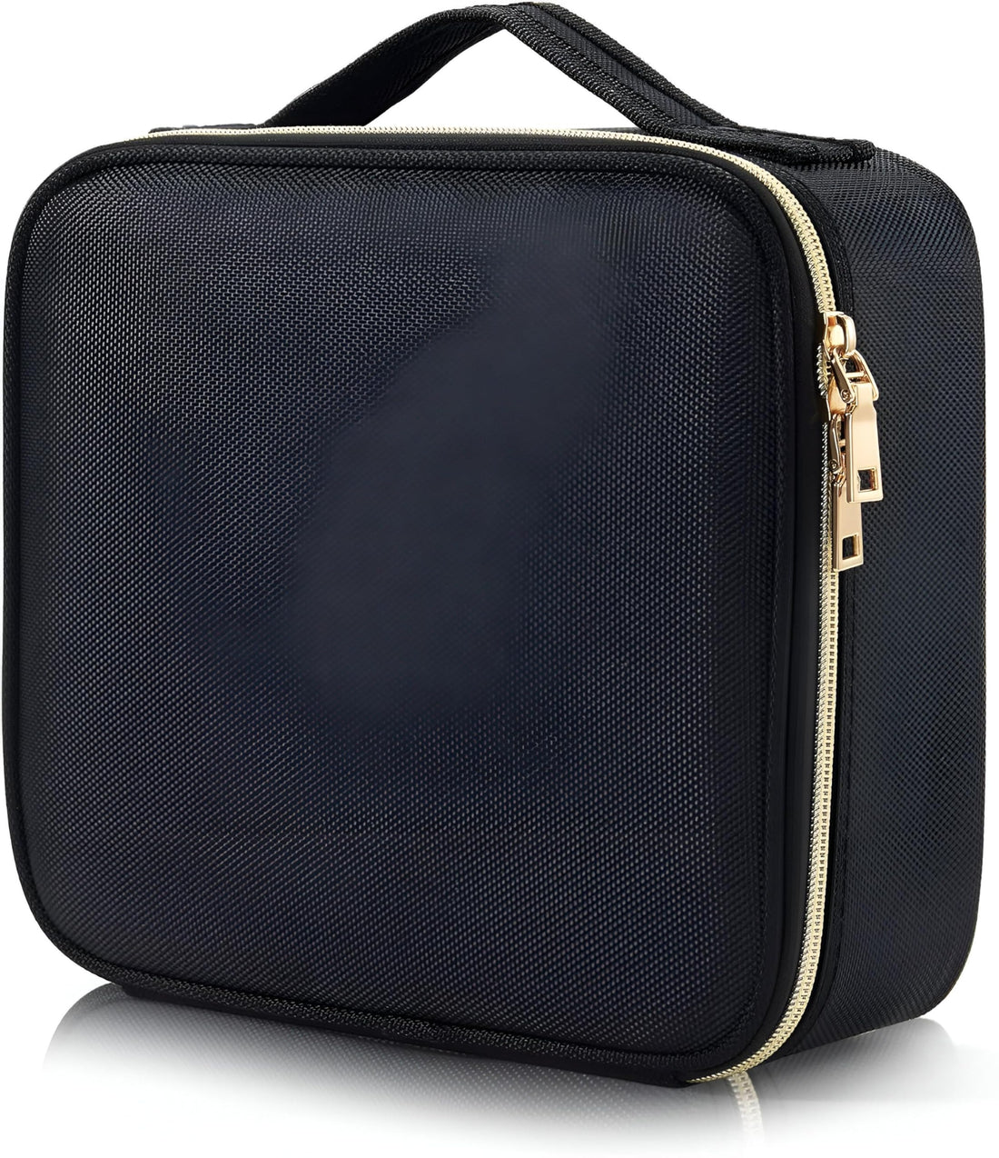 Large Makeup Bag - Spacious interior compartments for cosmetics and accessories, water-resistant fabric, easy-to-clean surface, perfect for travel and home use in sleek black