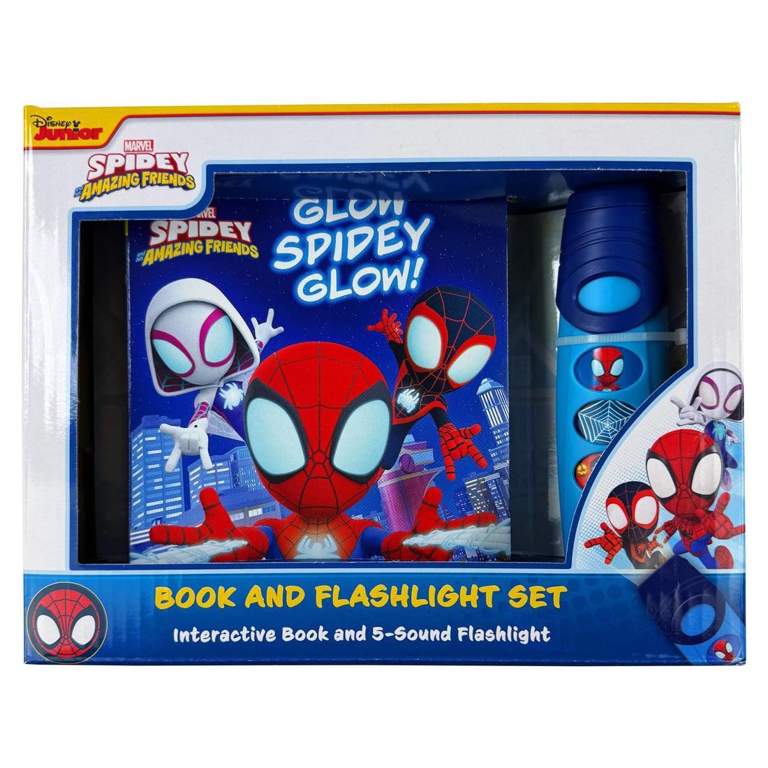 Disney Junior Marvel Spidey and His Amazing Friends: Glow Spidey Glow! Book and 5-Sound Flashlight Set