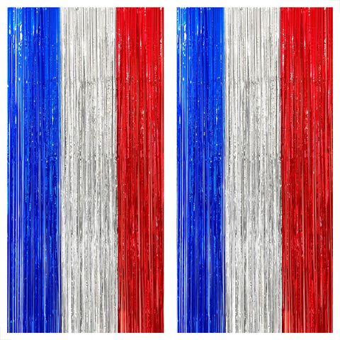 KatchOn Metallic Foil Curtains With 4 Packs For Party 8x6.4 Feet - Multi Color