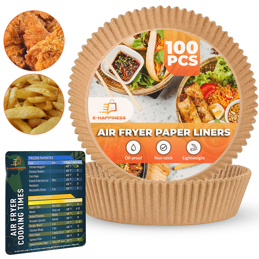 Air Fryer Disposable Paper Liners - 100 PCS, 6.3 inch, Non Stick, Air Fryer Parchment Paper Liners, 160mm, 45mm