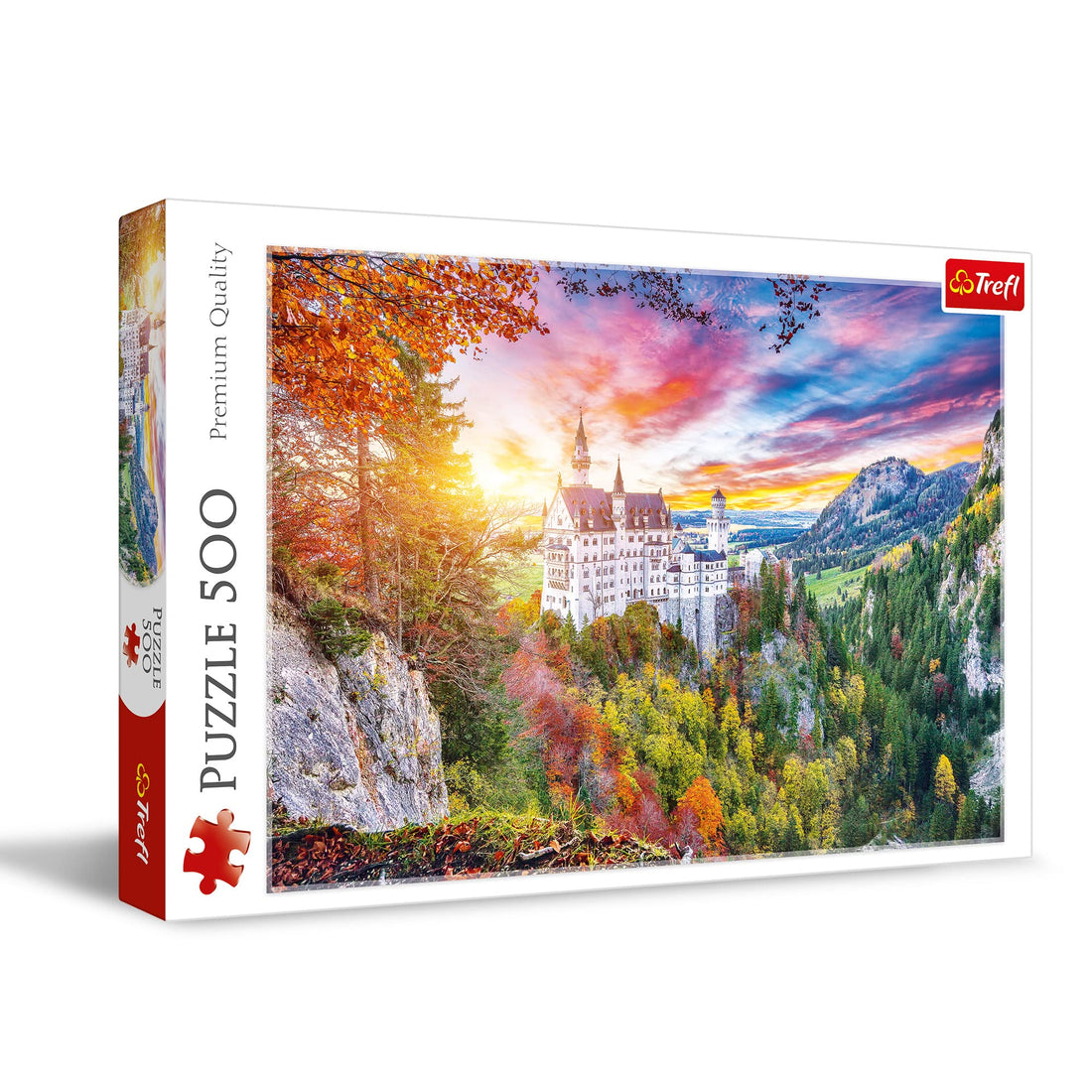 Trefl 37427 500 Elemente Landschaft, Wald, Bayern, Modernes DIY Puzzle, Kreative Unterhaltung, Spaß, für Erwachsene und Kinder ab 10 Jahren, View of Neuschwanstein Castle, Germany