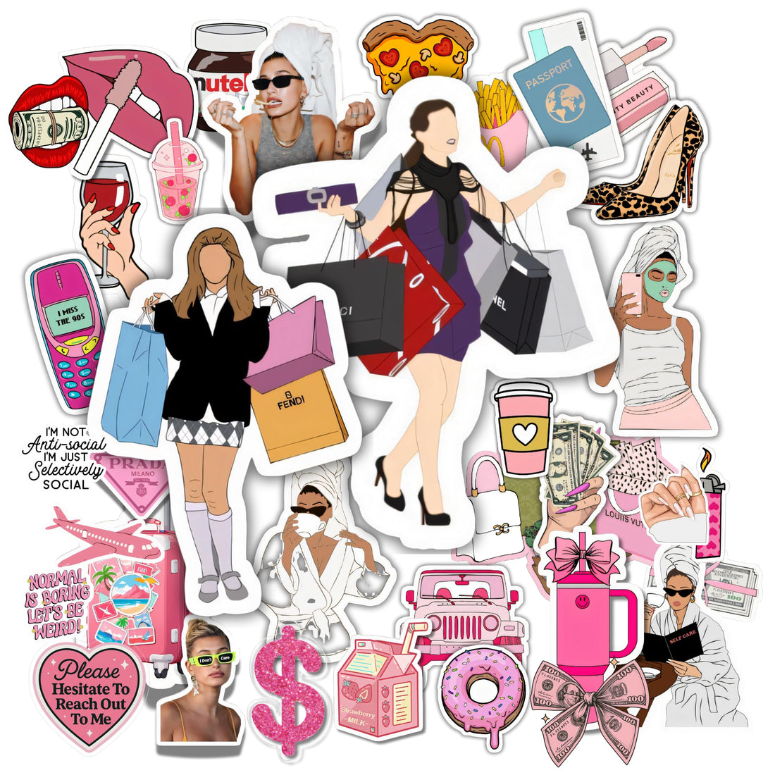 Scentiment 79 Pcs Slay Girl Slay Stickers Trendy Feminine Aesthetic Vinyl Waterproof Decals with Sassy Quotes, Fashion Graphics & Attitude Art Cute Laptop, Water Bottle, Journal & Scrapbook Stickers