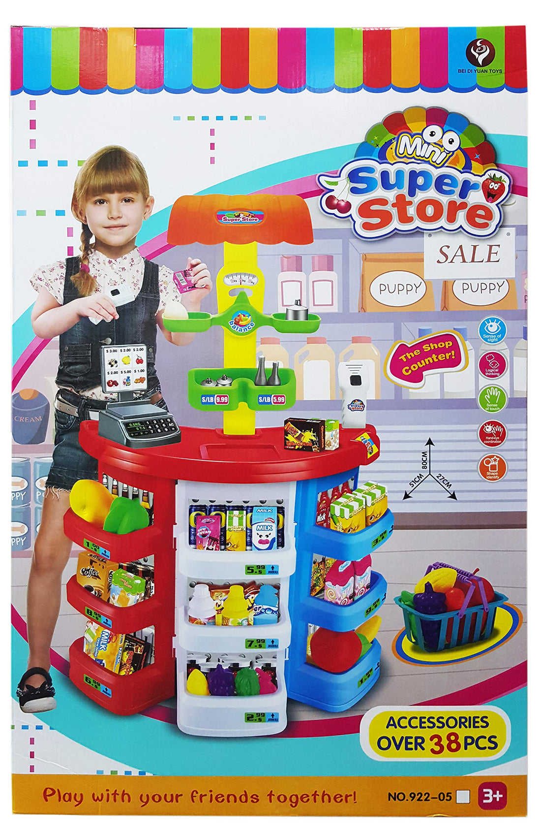 CHILDRENS SUPERMARKET SET KIDS ROLE PLAY SHOP TOY SHOP STALL PRETEND TOY GROCERY SHOPPING PLAY SET