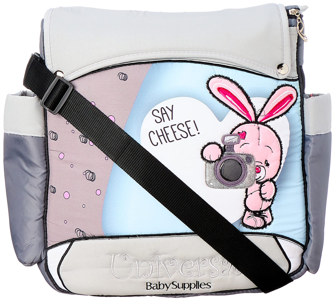 Universal rabbit printed baby bag - multi color