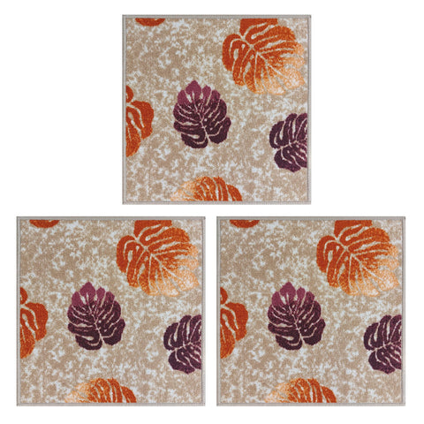 Mac Carpet Door Mat (Set of 3 Pieces, Beige, 50x50cm)
