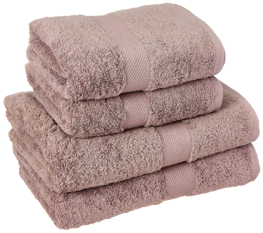 Egyptian Towel Set in Biege (Pyramid Beige) - 100% Cotton, Quick-Dry, 4 Pieces - Size 2 (50x100), 2 (70x140)