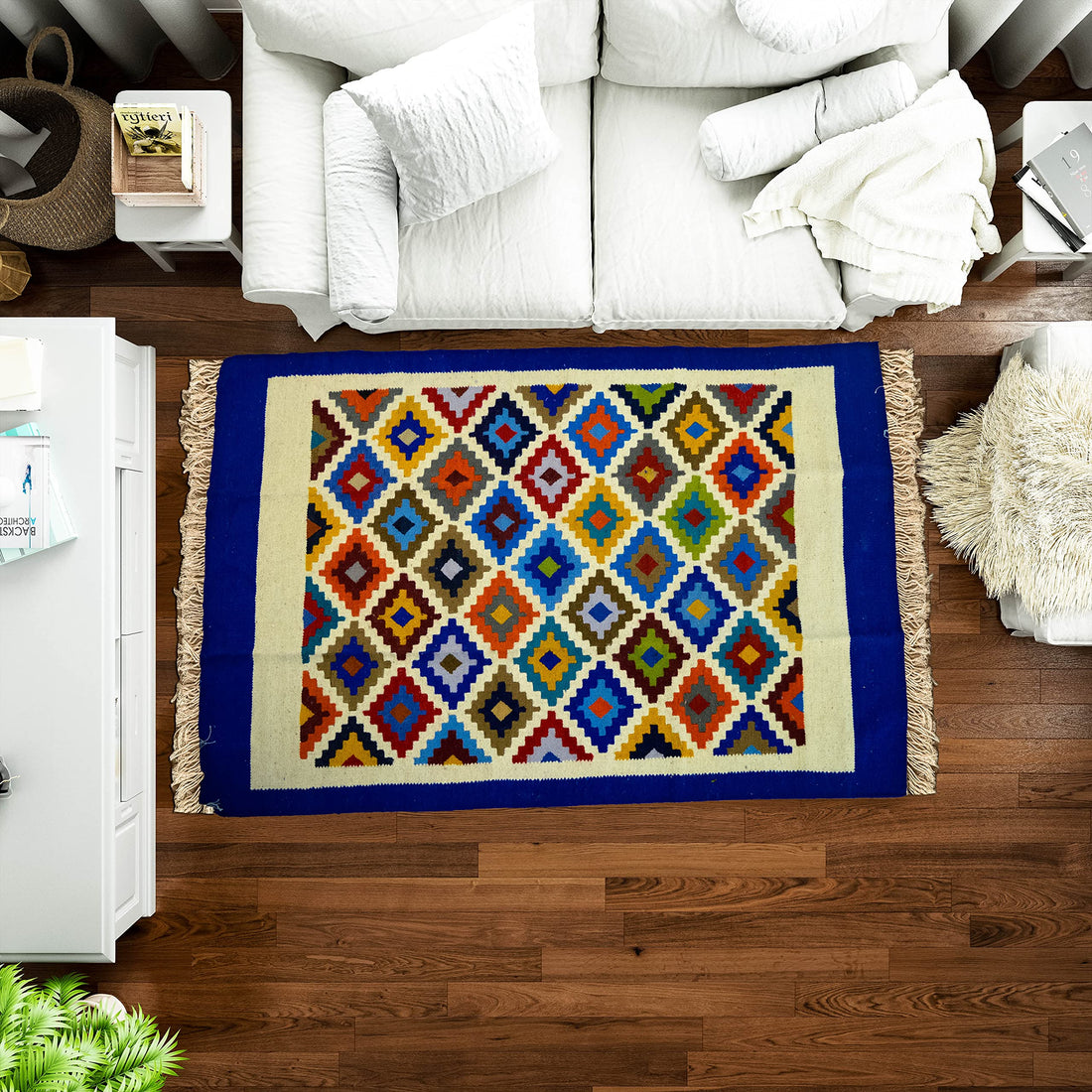Egypt Antiques Hand Made Wool Carpet 100% Natural Wool Mix Colors 200X150