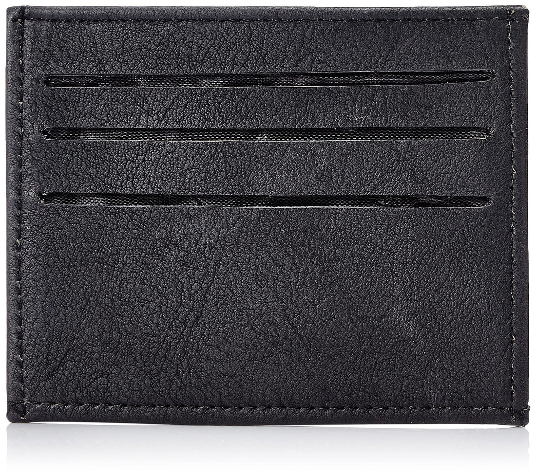 Wallet of own leather cards and Credit cards Black Plaid color Item No 405 - 1